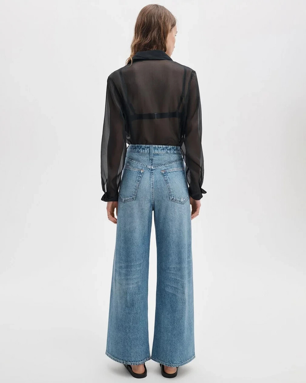 rag & bone Miramar Sofie Wide Leg Pants Two‑Tone Spliced Size 28 - Picture 7 of 10